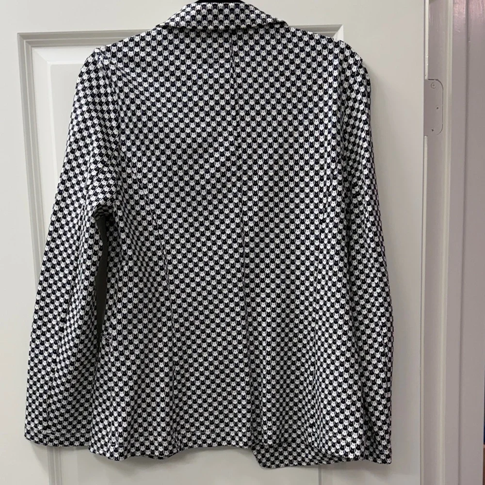Black and White Cat Checkered Women's Blazer - Picture 2 of 3